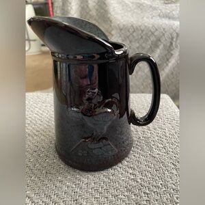 Vintage 1950’s creamer. Redware with brown luster glaze.